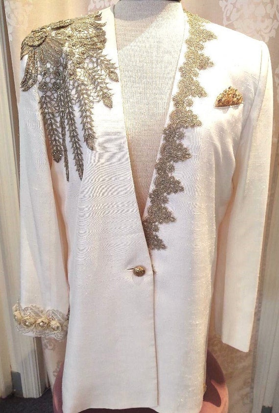 Vintage Norma Walters Embellished Silk Jacket