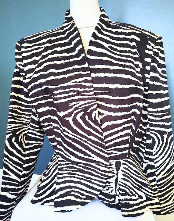 1980's Zebra Print Travilla Suit - image 1