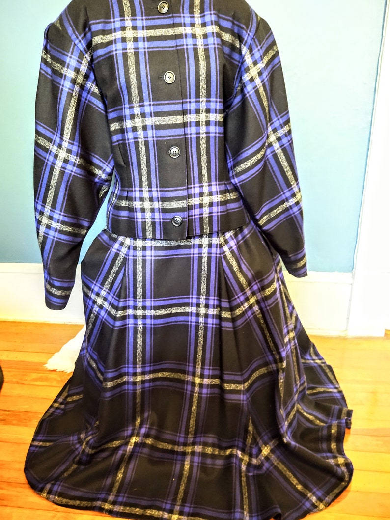 1980's Susie Hayward Tartan Plaid Suit imagem 3