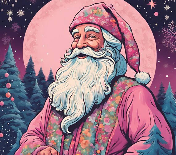 Hippie Santa Christmas Colorful 20 Oz Tumbler Art Design Canada