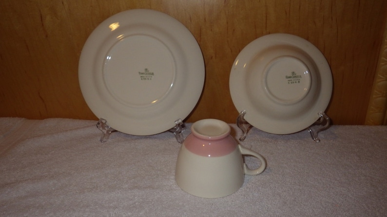 Used Cup Vintage Homer Laughlin Pink Wheat Dishware Cavalier Radiance Berry Bowl and Dessert Plate
