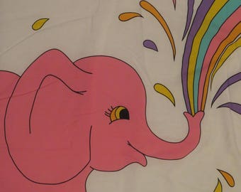 Vintage Pink Elephant crib comforter