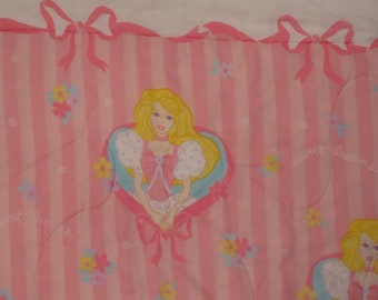 Vintage 1990's Barbie City Tapestry Throw Blanket w/ Fringe 4x5