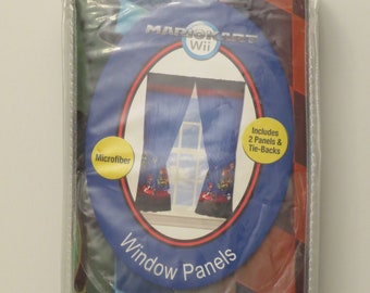 Set of 2 Mario Kart curtain panels with tiebacks -New in Package