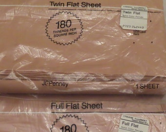 Vintage JC Penney "Desert Sand" Twin or Full sized flat sheet -New in package