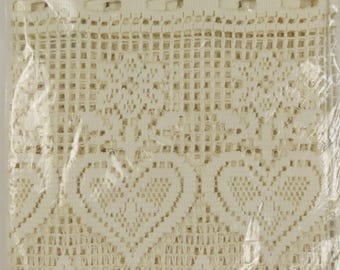 Vintage Heritage Lace Heart and flower pair of swag curtains -New in the package