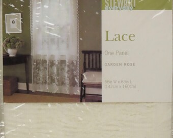 Vintage Martha Stewart "Garden Rose" Lace curtain panel -New in package