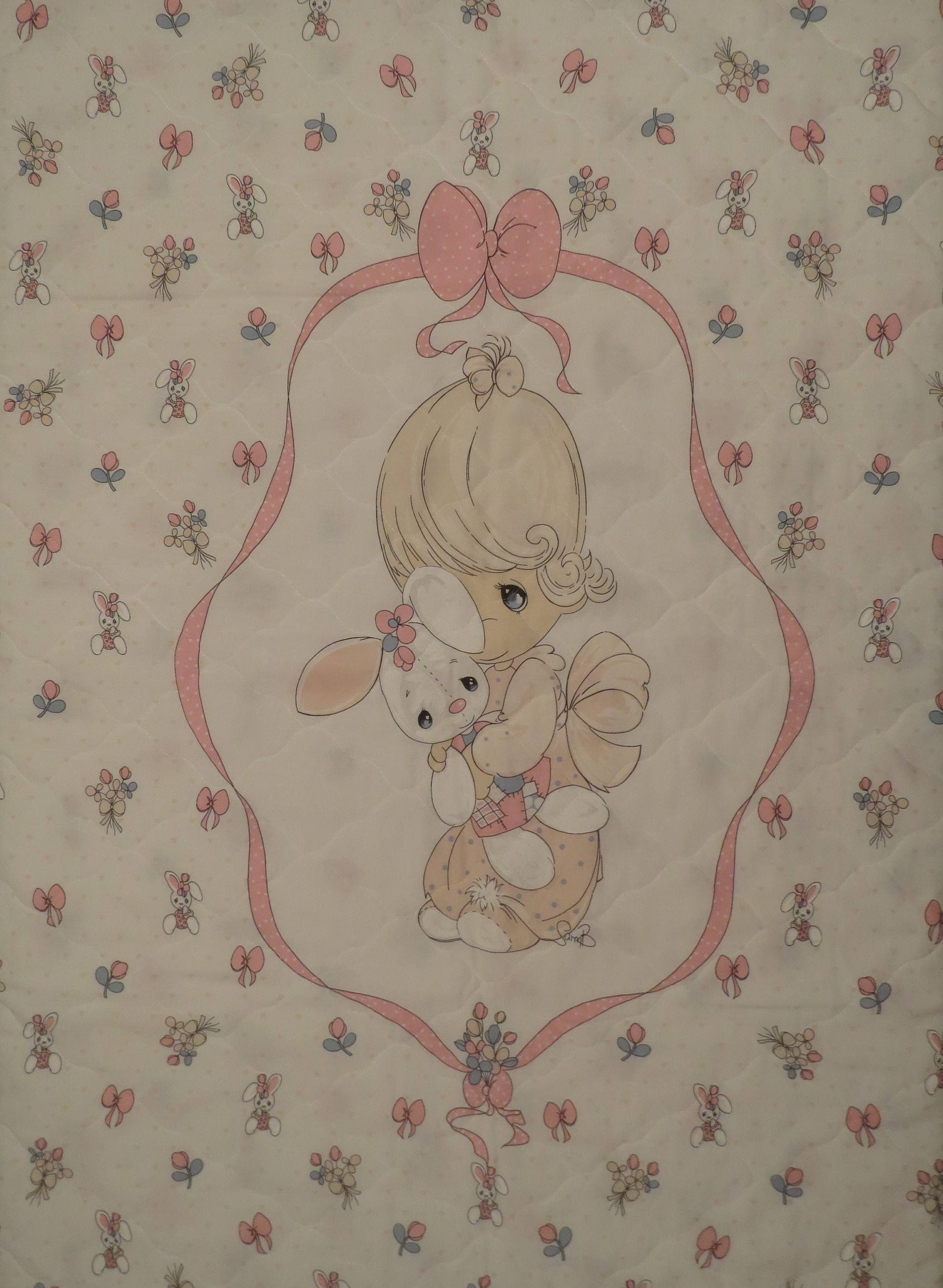 Vintage Precious Moments small quilted blanket