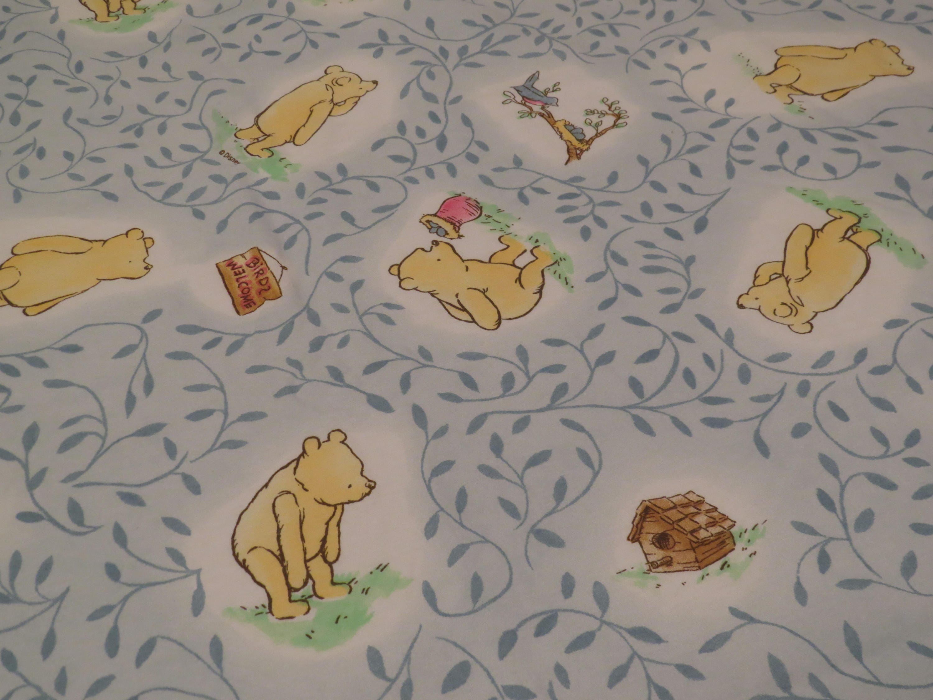 Classic Winnie the Pooh Queen sheet set includes flat, fitted, and