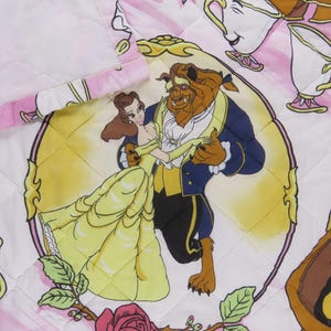 Vintage Beauty and the Beast 4-piece Toddler bed set -includes comforter, flat, fitted, and pillowcase
