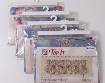 Set of 4 Vintage Floral balloon valances -New in the package