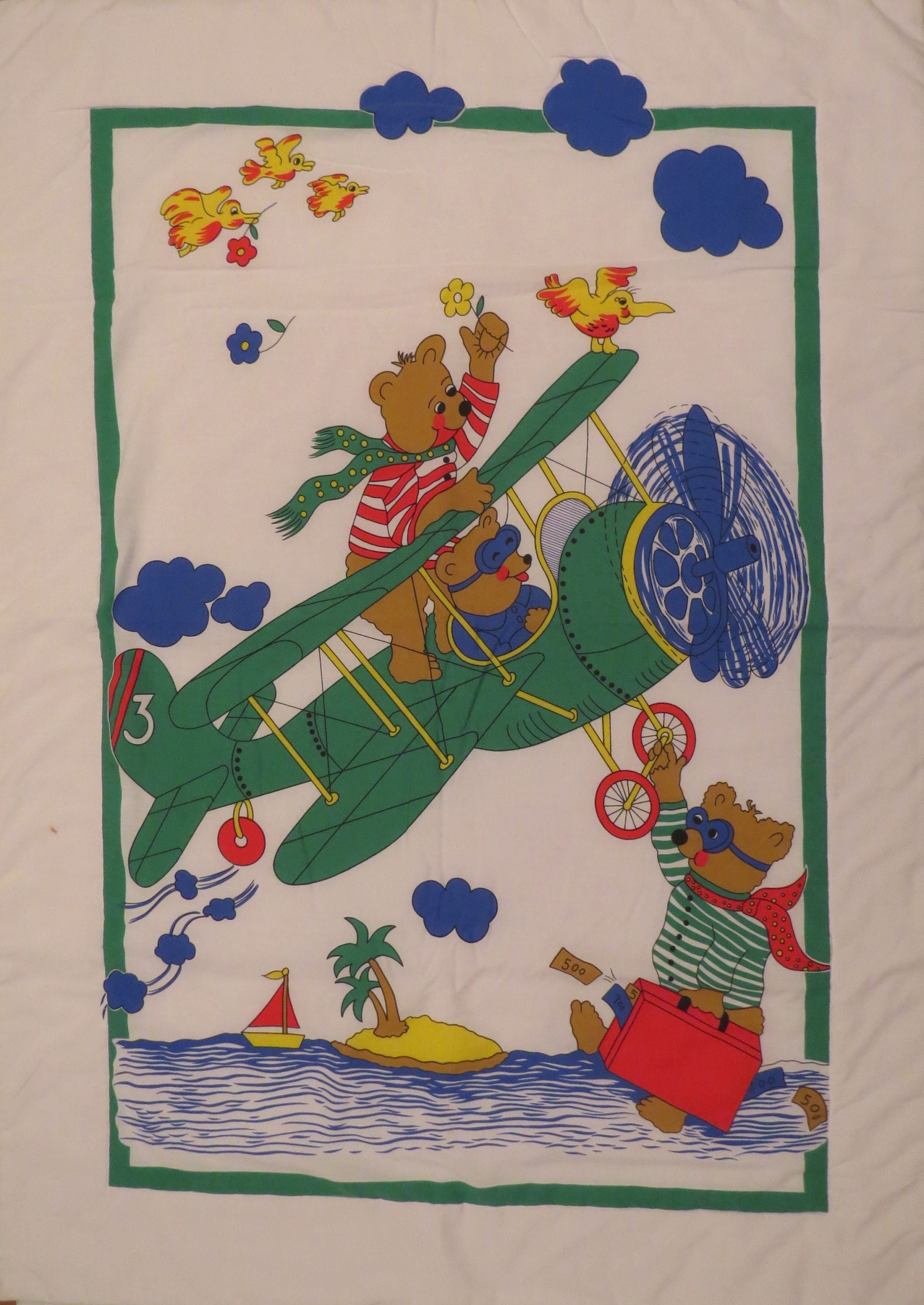 Vintage Teddy Bear Crib comforter