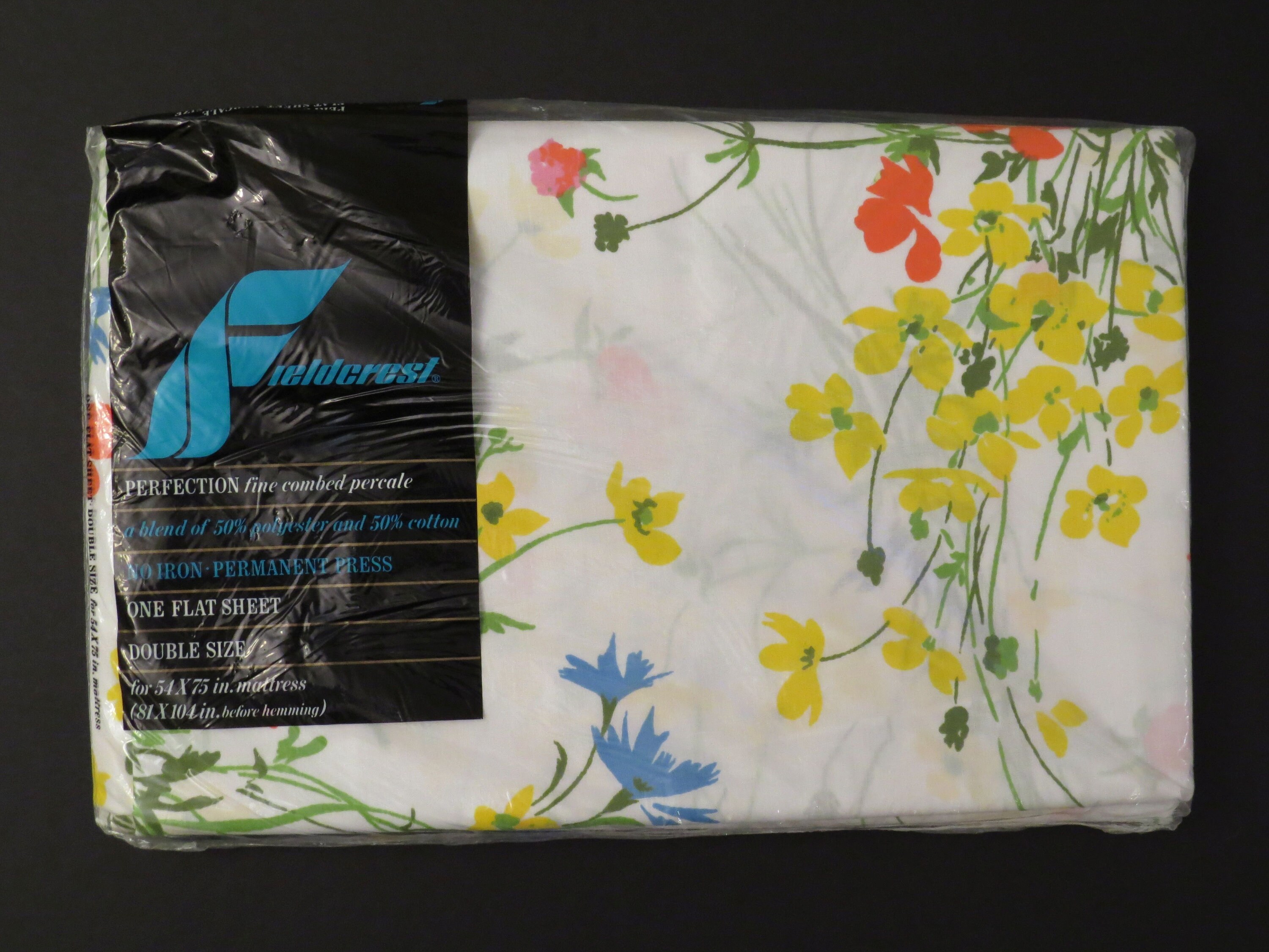Vintage Fieldcrest Floral double flat sheet new in package