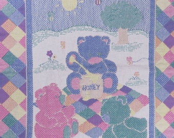 Vintage Teddy Bear small woven blanket