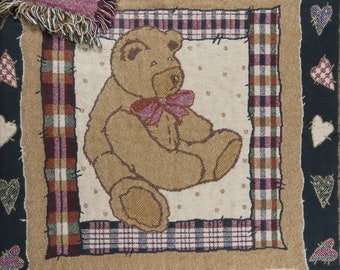 Vintage Teddy Bear small woven blanket