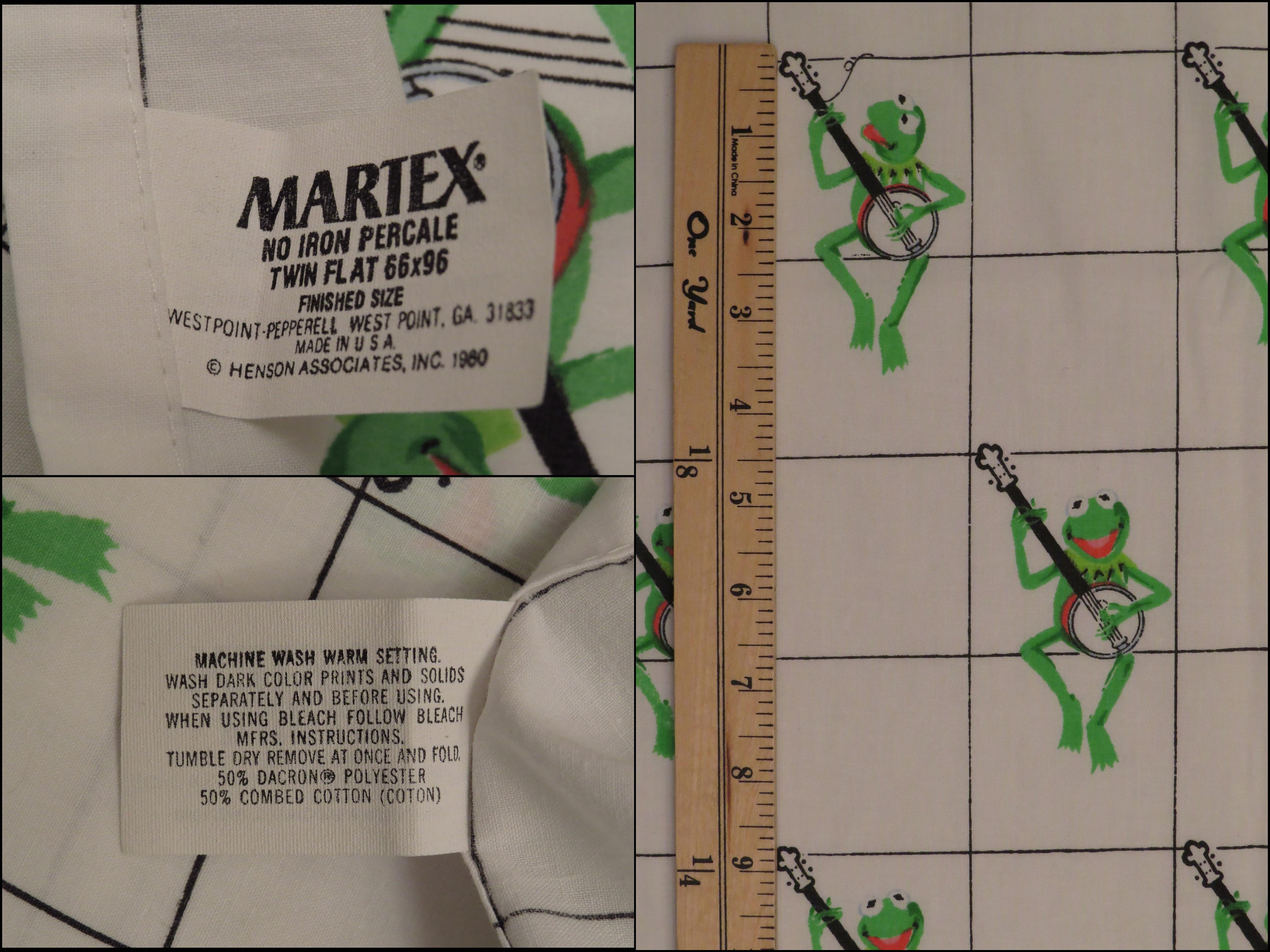 Vintage Kermit the Frog twin flat and fitted sheets Vintage Kermit the Frog twin flat and fitted sheets