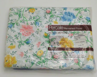 Vintage JC Penney "Juliet" Floral Full sized flat sheet -New in package