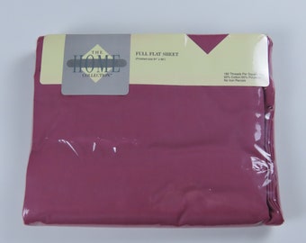 Vintage JC Penney "Wineberry" full flat sheet -New in package