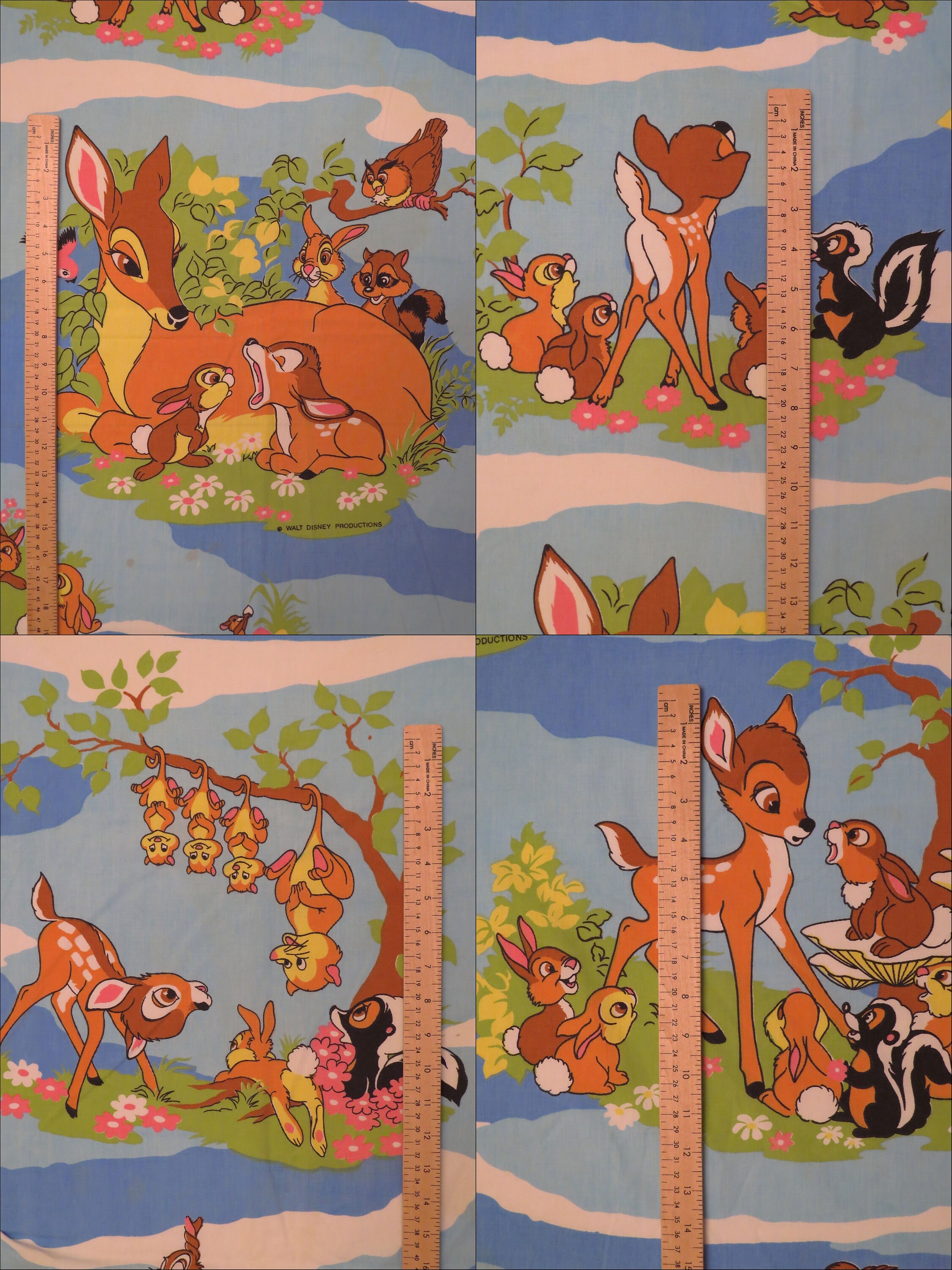 Vintage Bambi twin flat sheet