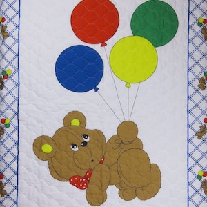 Vintage Teddy Bear small quilted blanket