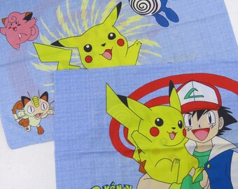 Set of 2 Vintage Pokemon standard pillowcases