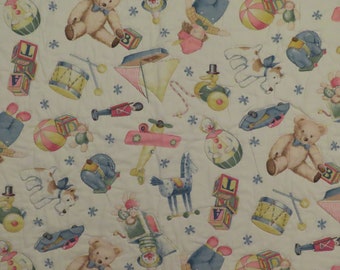 Vintage Teddy Bears and Toys small quilted blanket