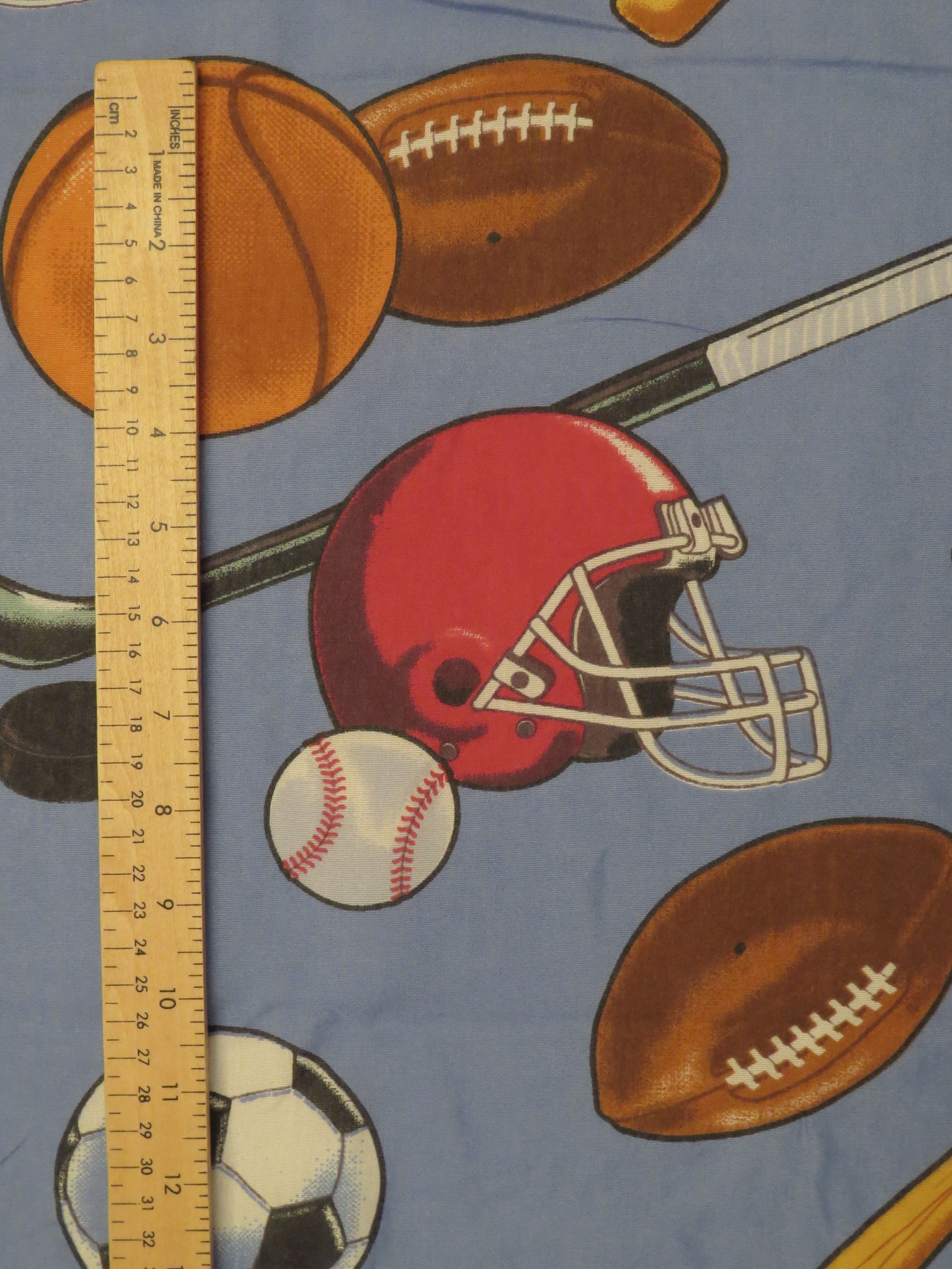 Vintage Fun Sports twin sheet set includes flat, fitted, and pillowcase