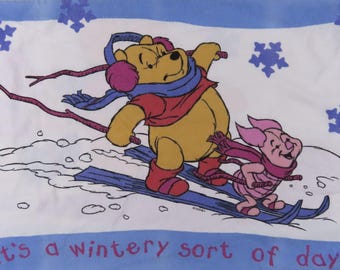 Vintage Winnie the Pooh flannel pillowcase