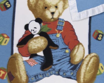 Vintage Teddy Bear small fleece blanket