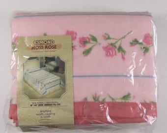 Vintage Chatham "Moss Rose" queen sized acrylic blanket -New in package