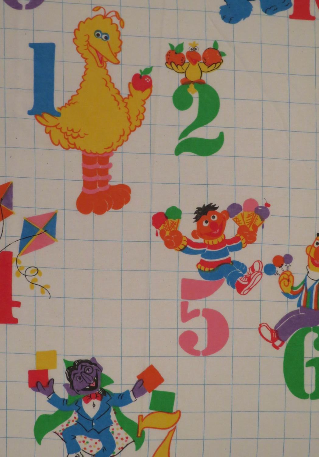 Vintage Sesame Street full sized sheet set -includes flat, fitted, and ...