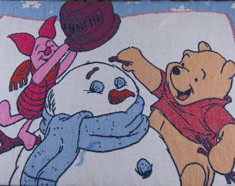 Vintage Winnie the Pooh large woven blanket