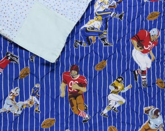 Vintage Football themed quilted blanket