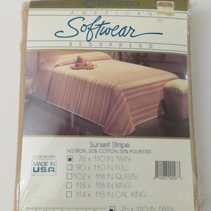 Vintage Beacon &quot;Sunset Stripe&quot; Twin bedspread -New in package