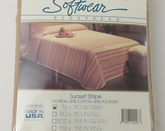 Vintage Beacon "Sunset Stripe" Twin bedspread -New in package
