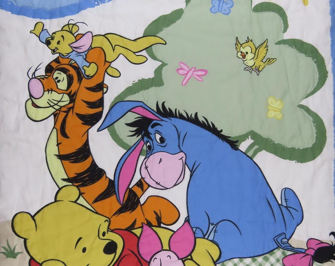 Featured listing image: Vintage Winnie the Pooh small quilted blanket