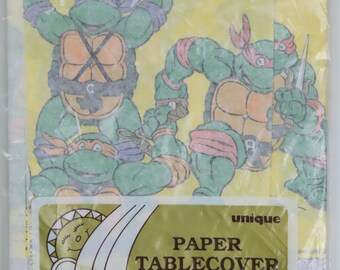 Vintage Teenage Mutant Ninja Turtles paper table cover (See Description)