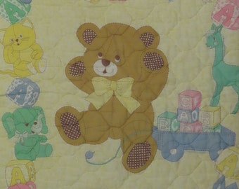 Vintage Teddy Bear small quilted blanket