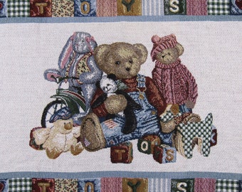 Vintage Teddy Bear small woven blanket