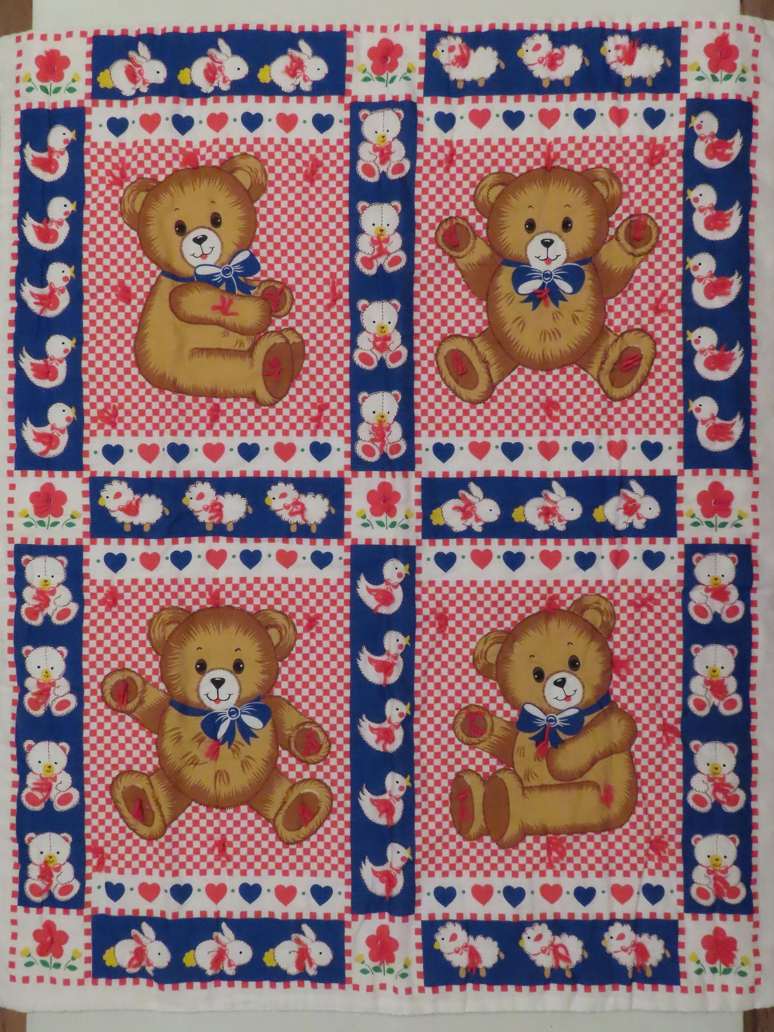 Vintage Teddy Bear small blanket Etsy