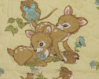 Vintage Cute Forest Animals quilted blanket