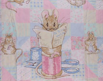 Vintage Beatrix Potter small quilted blanket
