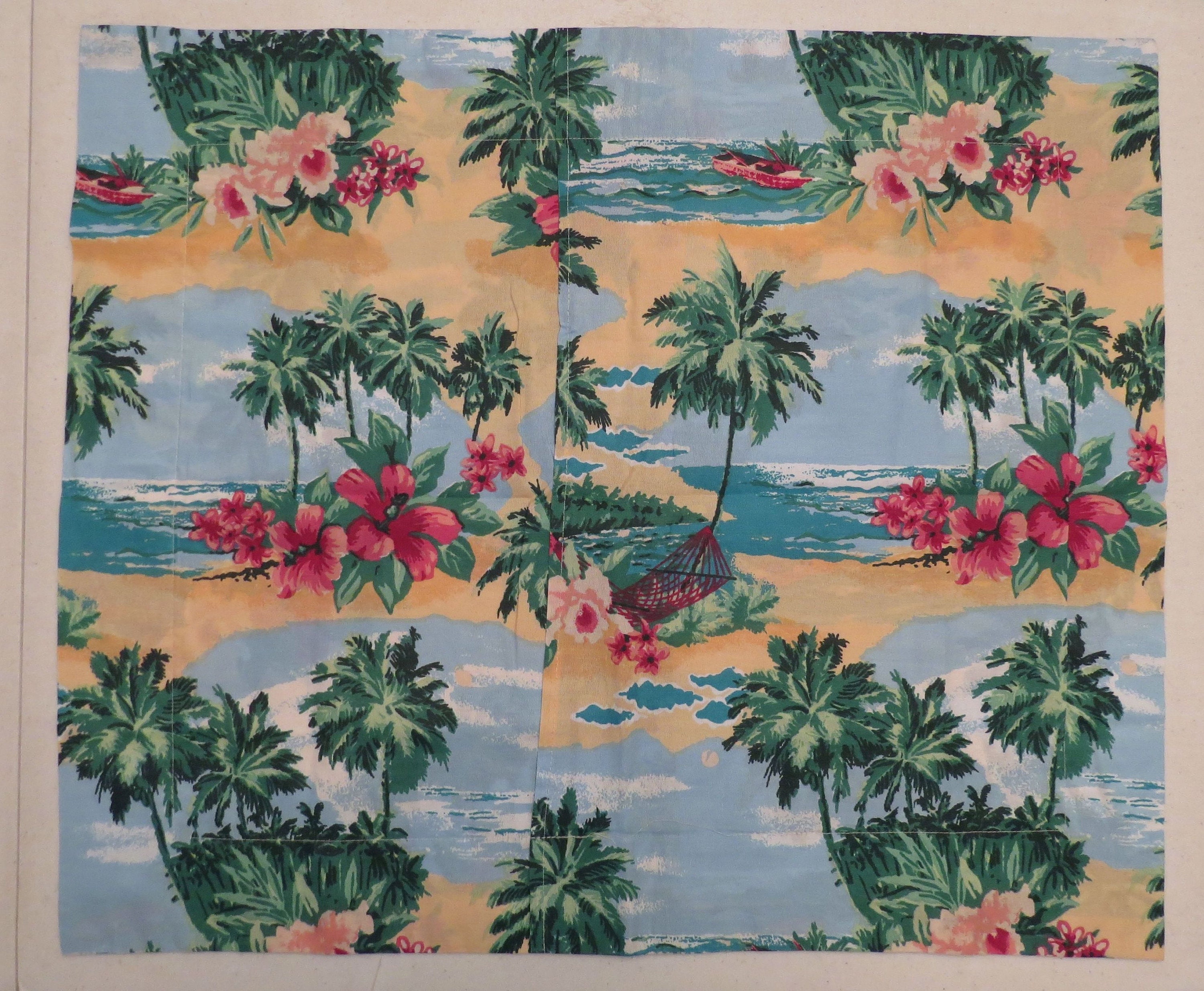 Vintage Tropical Island pillow sham