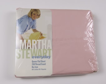 Vintage Martha Stewart Queen flat sheet -new in package