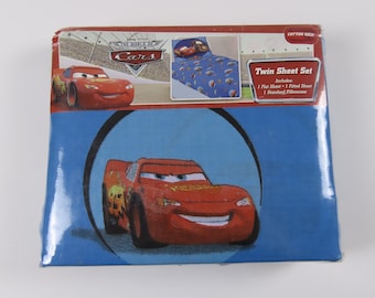 Pixar's Cars Twin sized sheet set -includes flat, fitted, and pillowcase -New in package