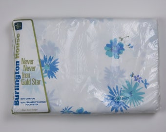 Vintage Burlington House Floral full flat sheet -new in package