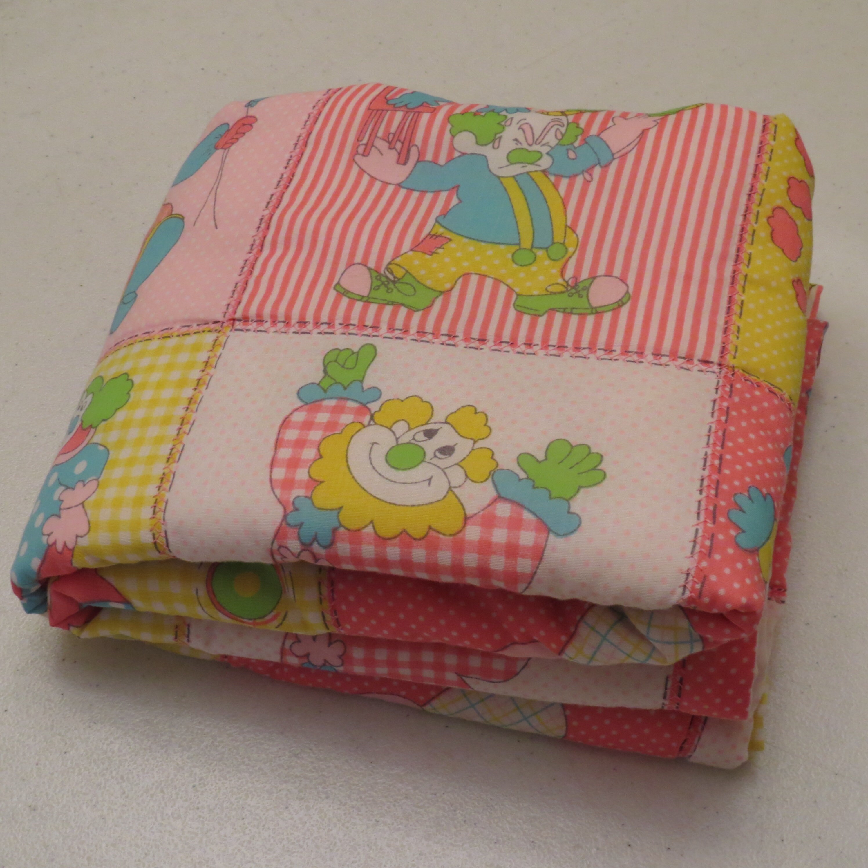 Vintage Adorable Clowns small quilted blanket