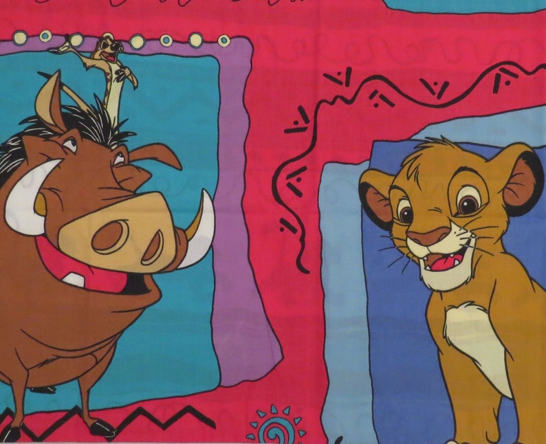 Set of 2 Vintage Lion King handmade long pillowcases