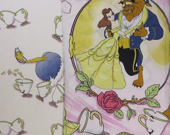 Vintage Beauty and the Beast Twin flat and fitted sheets