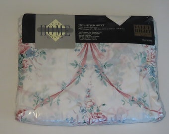 Vintage JC Penney "Savannah Gardens" Floral Twin sized fitted sheet -New in package